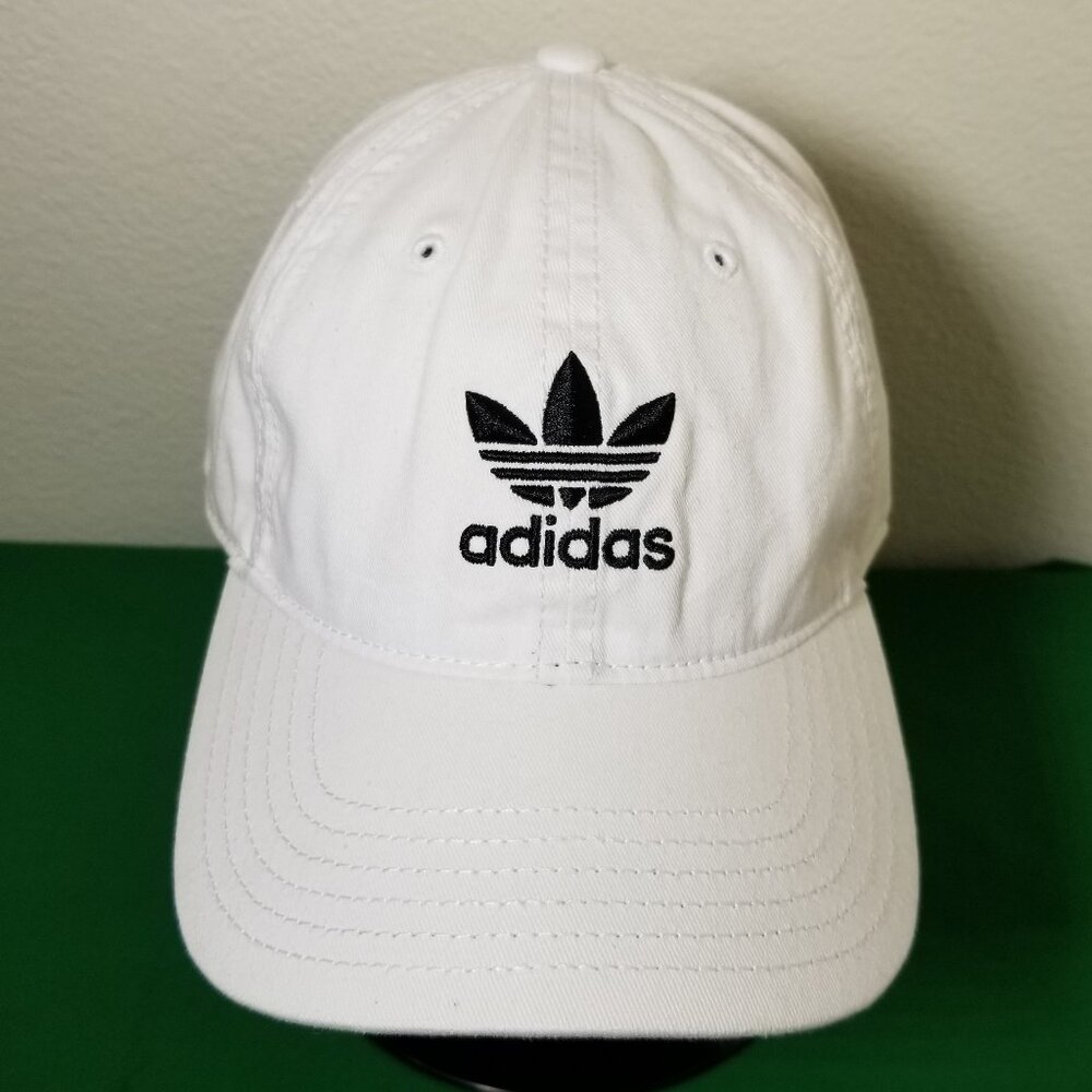 Adidas White Trefoil Logo‎ Cap Adult Adjustable White Athletic Hat